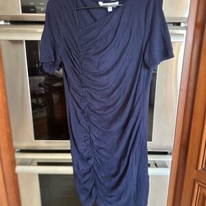 Walter Baker Navy Blue Ruched Dress